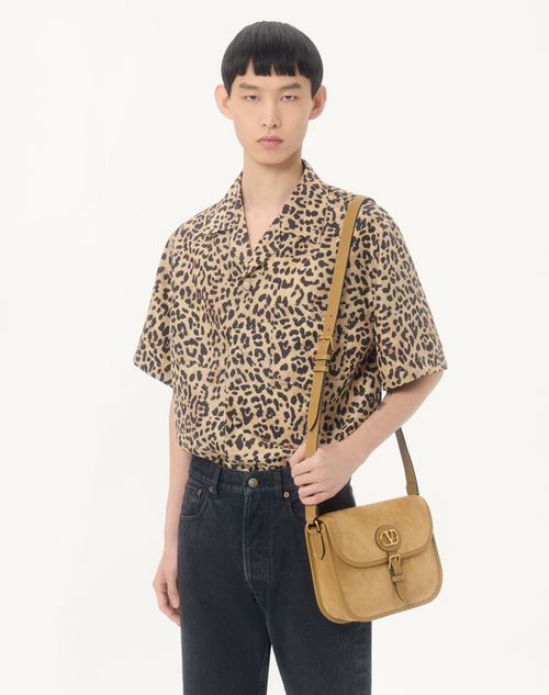 Valentino - Valentino Habotai Silk Bowling Shirt With Fauve Eclat Animalier Print - Animal Print - Man - Shirts