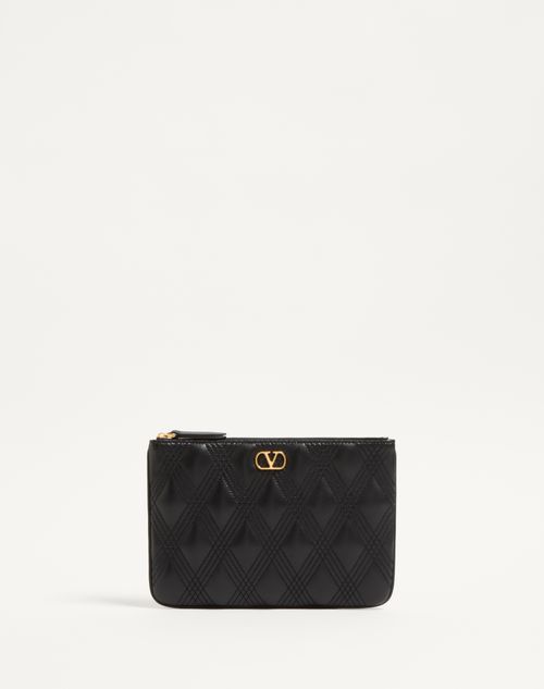 Valentino Garavani - Valentino Garavani Quiltie 67 Pouch In Quilted Nappa - Black - Woman - Shelf - W Bags - Quiltie 67