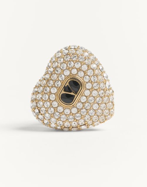 Valentino Garavani - Coeur Royal Metal, Enamel And Swarovski® Crystal Earrings - Gold/black/crystal - Woman - Jewellery