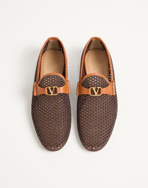 Valentino Garavani - Wolfe Loafer In Woven Raffia - Brown - Man - Loafers And Driver