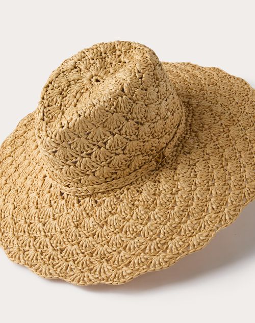Valentino Garavani - Fedora Escape Raffia Hat - Natural/gold - Woman - Woman View All