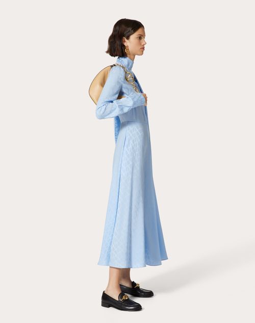 Valentino - Toile Iconographe Midi Dress In Silk Jacquard - Iris Liliac - Woman - Shelf - Pap 