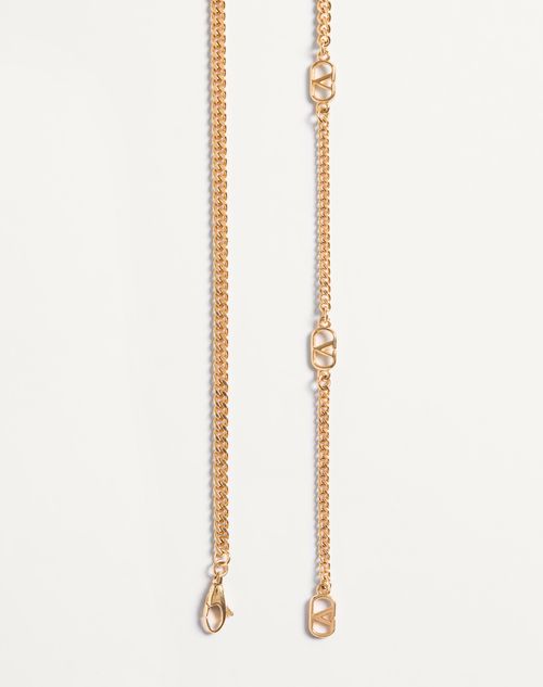 Valentino Garavani - Le Chat De La Maison Necklace In Metal, Nylon And Swarovski® Crystals - Antique Brass - Woman - Jewellery