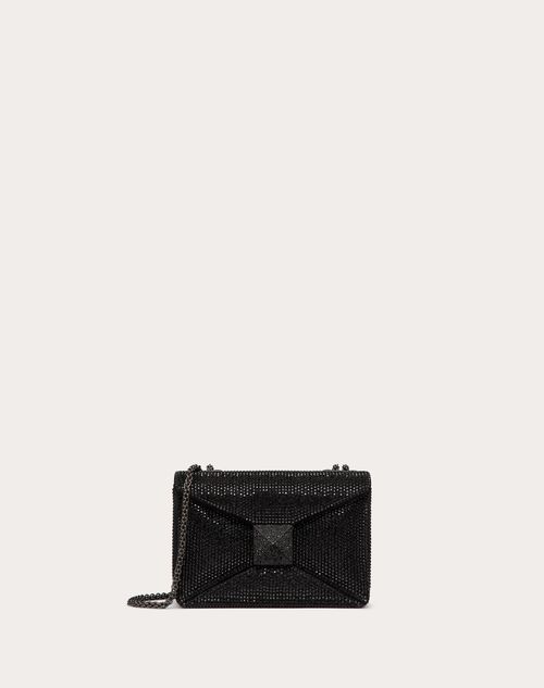Valentino Garavani - One Stud Small Bag With Chain And Rhinestone Embroidery - Black - Woman - Shelf - W Bags - One Stud
