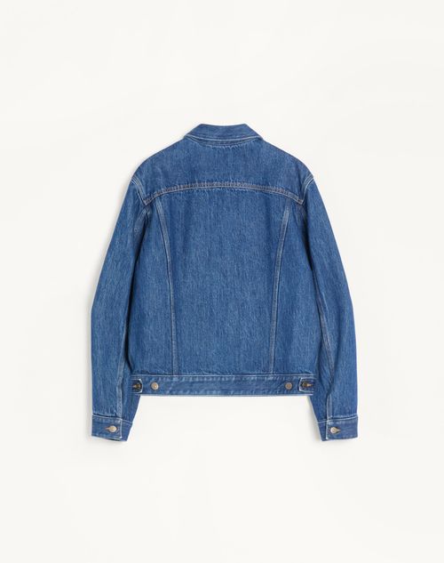 Valentino - Valentino Denim Jacket With Vgold - Blue - Man - Denim