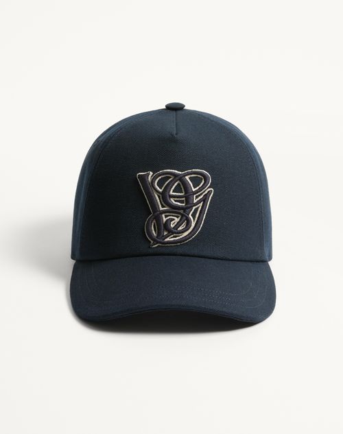 Valentino Garavani - Valentino Garavani Cotton Baseball Cap With Embroidery - Blue - Man - Hats And Gloves