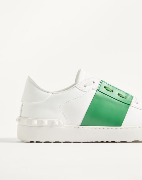 Valentino Garavani - Calfskin Open Sneaker - White/green - Man - Trainers
