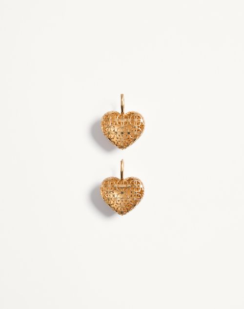 Valentino Garavani - Coeur Royal Metal, Enamel And Swarovski® Crystal Earrings - Gold/black/crystal - Woman - Jewellery