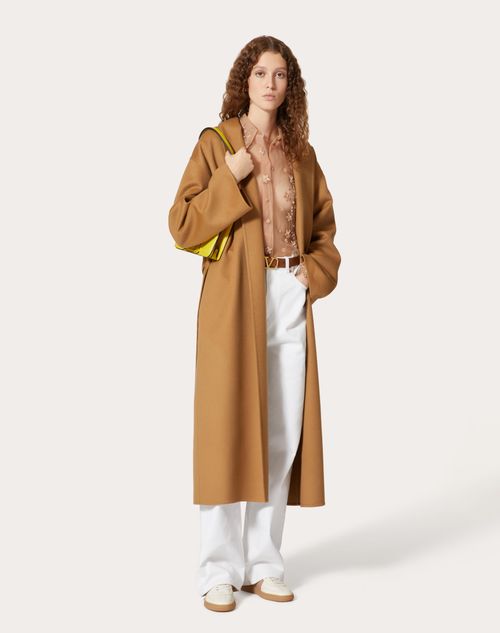 Valentino - Manteau En Drap Compact - Gingembre - Femme - Boutique D'hiver