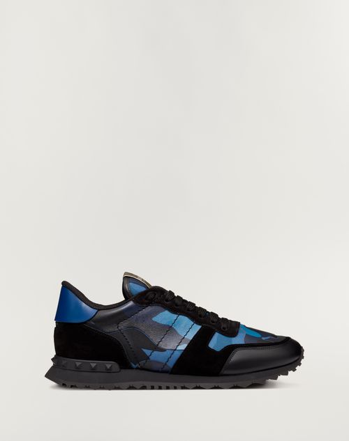 Valentino Garavani - Camouflage Rockrunner Sneaker - Blue - Man - Sneakers