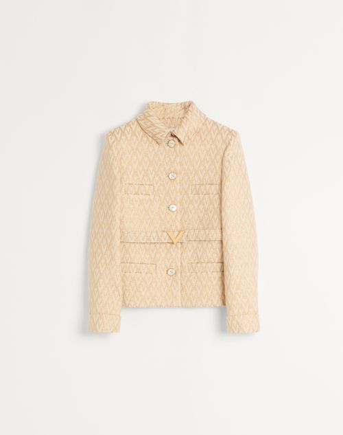 Valentino - Lurex Jacquard Toute La V Jacket - Birch/gold - Woman - Jackets And Blazers
