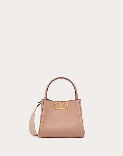 Valentino Garavani - Valentino Garavani Alltime Small Handbag In Grainy Calfskin - Rose Cannelle - Woman - Top Handle Bags