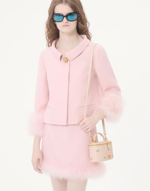 Valentino Garavani - Mini Sac Vanity-case Vlogo Signature En Cuir De Veau Grainé Le Chat De La Maison - Rose/ivoire - Femme - Portefeuilles Et Petite Maroquinerie