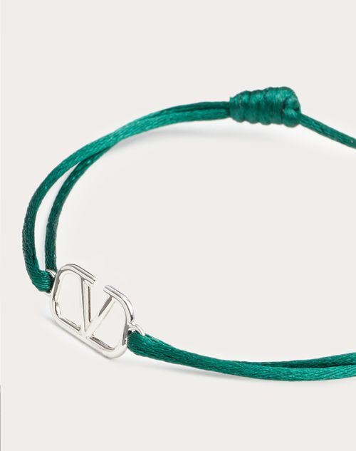 Vlogo Signature Cotton Bracelet for Man in English Green 