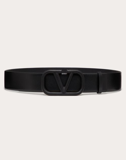 Vlogo Signature Belt In Glossy Calfskin 40mm for Woman in Black