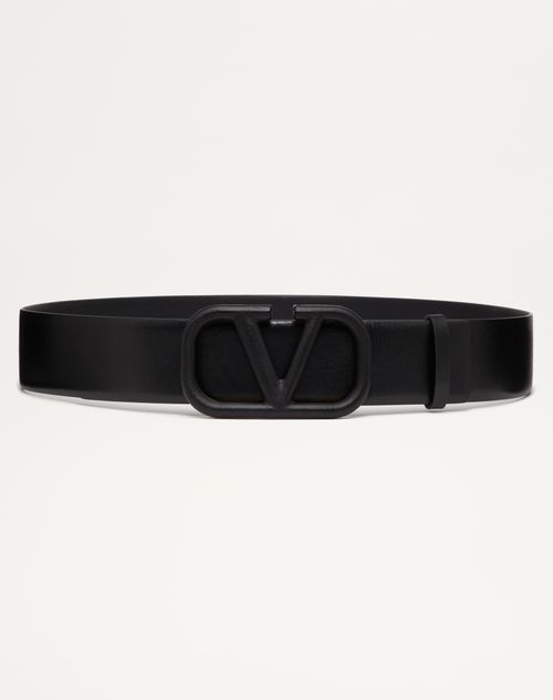 Vlogo Signature Belt In Glossy Calfskin 40mm for Woman in Black