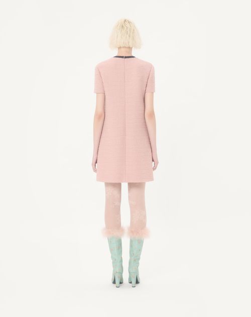 Valentino - Short Dress In Curly Wool - Pink - Woman - Dresses