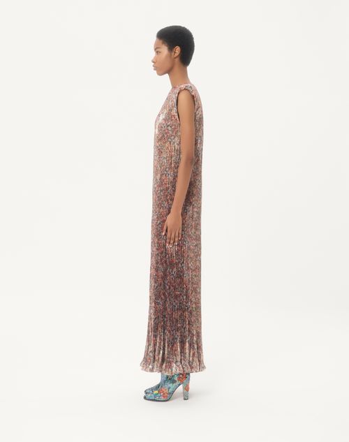 Valentino - Midi Dress In Millefiori Allover Flowerism Lurex - Multicolour - Woman - Dresses