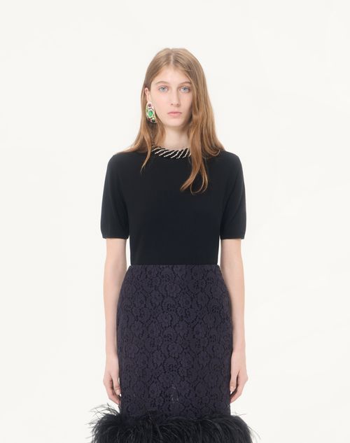 Valentino - Valentino Embroidered Wool Sweater - Black - Woman - Knitwear
