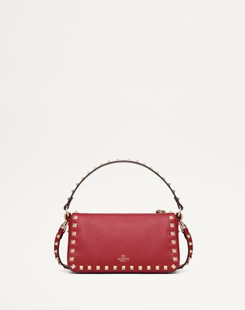 Small Rockstud Grainy Calfskin Crossbody Bag for Woman in Small Rockstud Grainy Calfskin Crossbody Bag for Woman in
