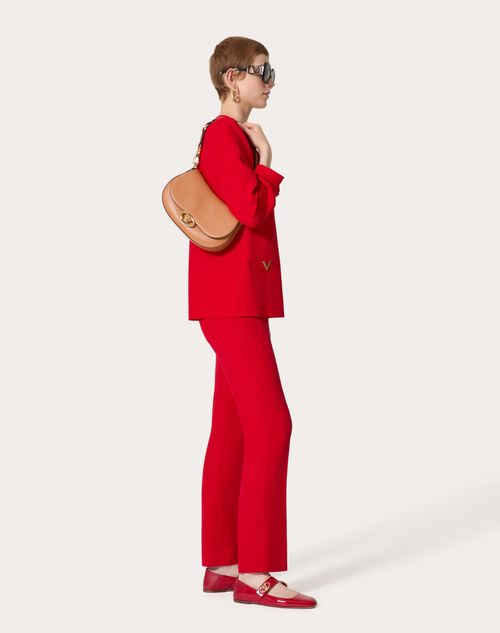 Valentino - Pantalon En Cady Couture - Rouge - Femme - Shorts Et Pantalons