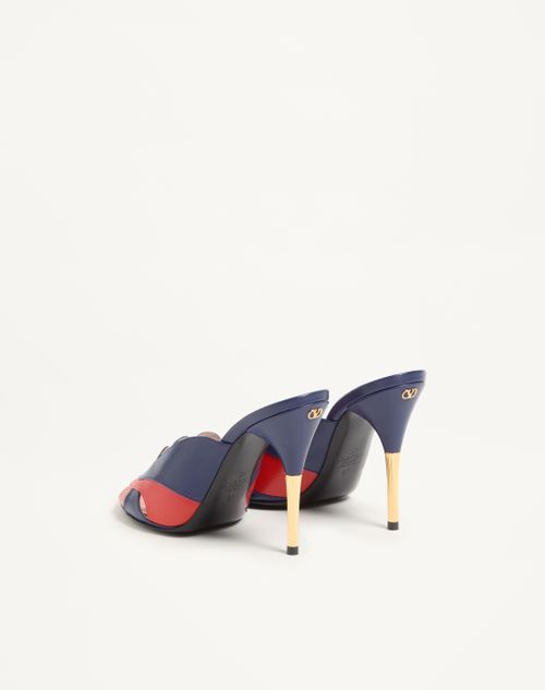 Valentino Garavani - Éoline Kidskin Slide Sandal 105mm - Indigo/orange - Woman - Sandals