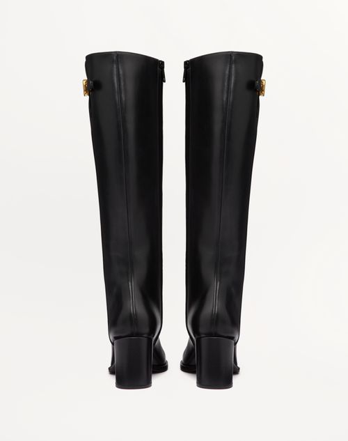 Vlogo Signature Calfskin Boot 70mm for Woman in Black Vlogo Signature Calfskin Boot 70mm for Woman in Black