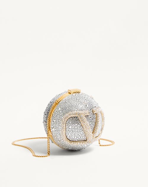 Valentino Garavani - Vlogo Signature Metal And Swarovski® Crystal Minaudière - Crystal - Woman - Clutches