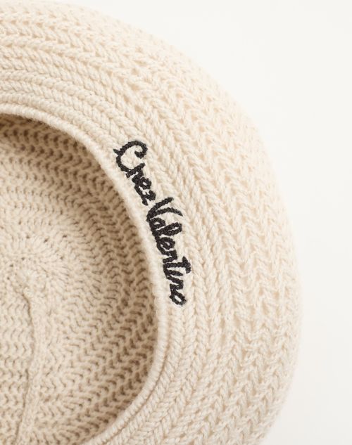 Valentino Garavani - Chez Valentino Knitted Wool Beanie - Butter - Man - Hats And Gloves