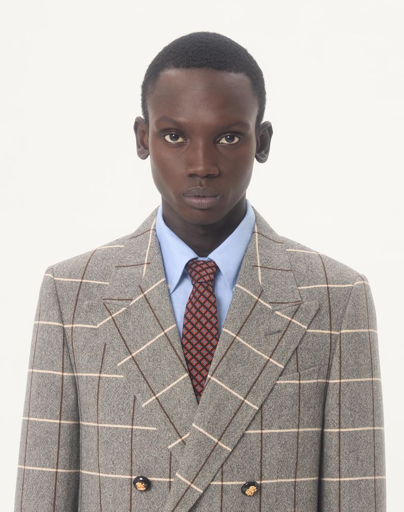 Valentino Garavani Valentie Cotton Jacquard Tie With Chamber Pattern And Vlogo Signature Detail Man Black/Orange Uni