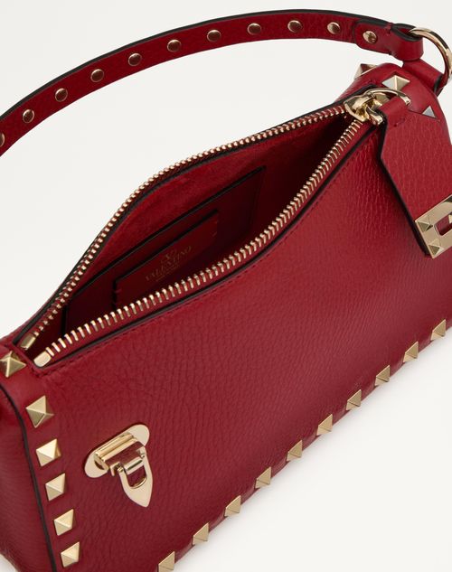 Small Rockstud Grainy Calfskin Crossbody Bag for Woman in Small Rockstud Grainy Calfskin Crossbody Bag for Woman in