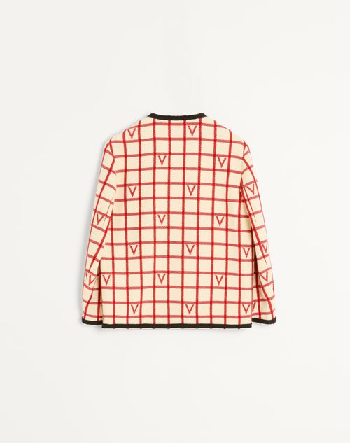 Valentino - Vチェックパターン ウールブレンド ジャケット - バター/パリス - メンズ - ジャケット＆ダウン