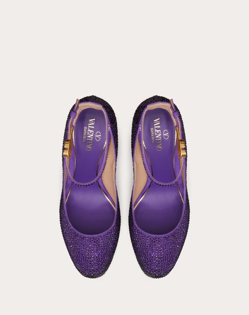 Valentino Pump With Crystals 155mm for Woman in Electric Violet | Valentino US