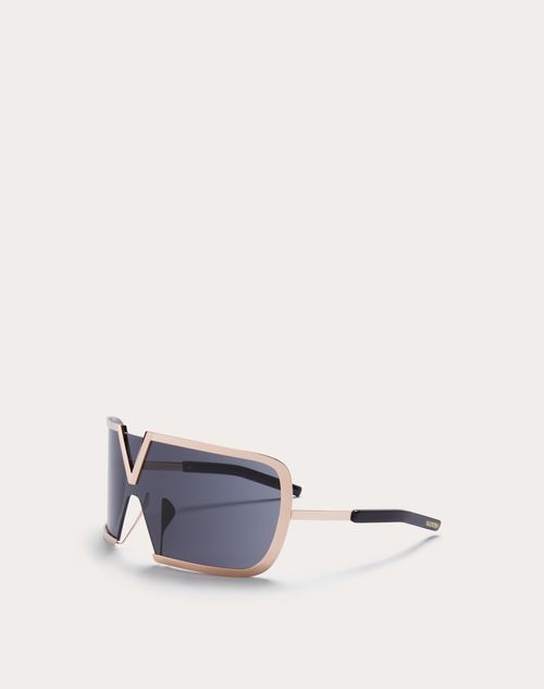 Valentino - V - Icónica Máscara Romask Extragrande - Oro Rosa/​degradé Negro A Gris - Unisexo - Gafas De Sol