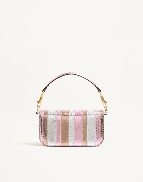 Valentino Garavani - Valentino Garavani Locò Small Shoulder Bag In Laminated Elaphe - Multicolour - Woman - Shoulder Bags
