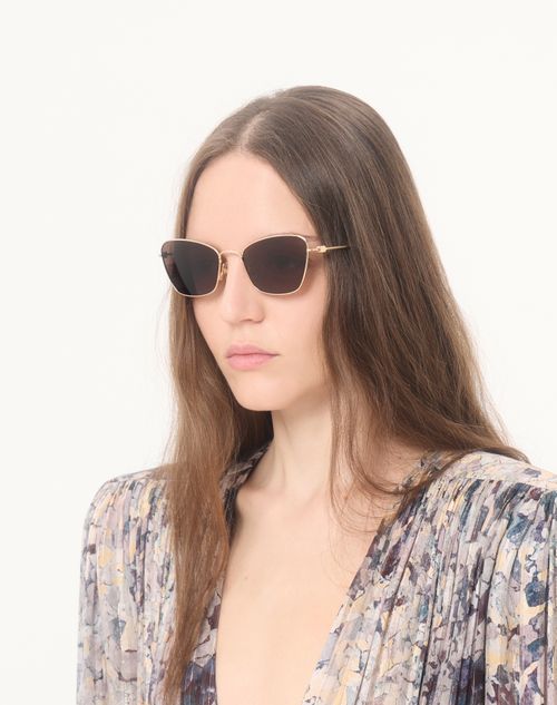 Valentino - Metal Cat-eye Eyewear - Gold/brown - Unisex - Eyewear