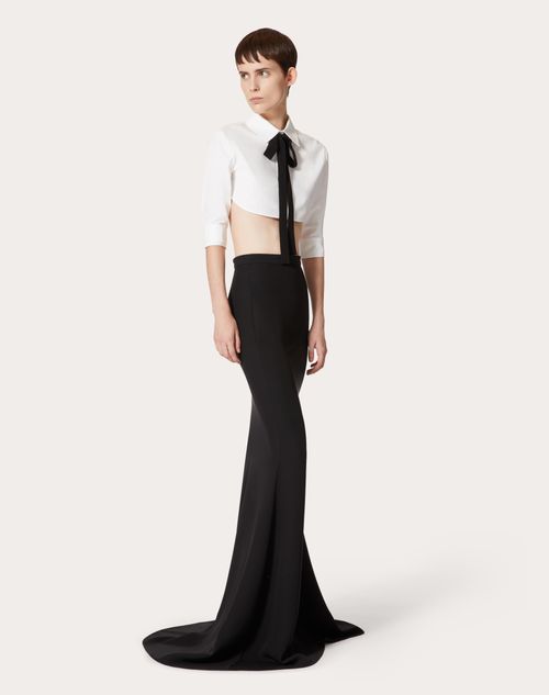 Valentino - Jupe Longue En Cady Couture - Noir - Femme - Shelf - W Pap - Surface W2