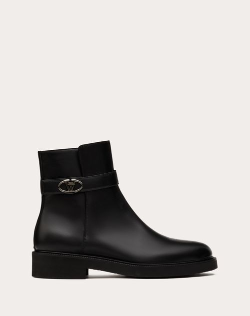 Valentino Garavani - Vlogo Locker Calfskin Ankle Boot - Black - Man - Boots