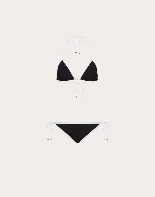 Valentino - Lycra Bikini - Black/white - Woman - Beachwear