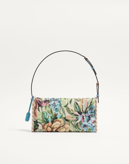 Valentino Garavani - Valentino Garavani Devain Small Shoulder Bag In Voyage Imaginaire Jacquard Fabric - Multicolour - Woman - Shoulder Bags