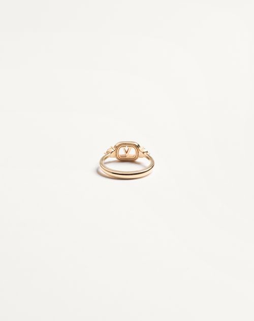 Valentino Garavani - Ovalette Ring In Metal And Swarovski® Crystals - Gold/crystal - Woman - Jewellery