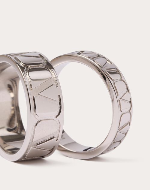 Valentino Garavani - Toile Iconographe Metal Ring Set - Palladium - Man - New Arrivals