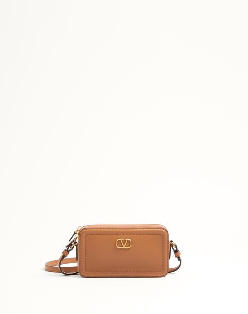 Valentino Garavani - Valentino Garavani Alltime Mini Shoulder Bag In Grainy Calfskin - Almond - Woman - Shelf - W Bags - New Loco