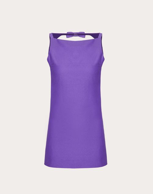 Valentino - Short Sand Crepe Dress - Brilliant Purple - Woman - Woman Sale
