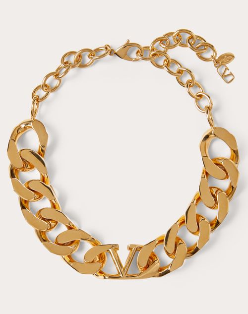 Valentino Garavani - Vlogo Chain Metal Choker - Gold - Woman - Jewelry