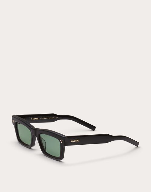 V-shape Rectangular Acetate Frame in Dark Green | Valentino PL V-shape Rectangular Acetate Frame in Dark Green | Valentino PL