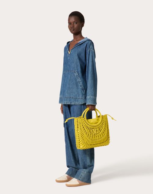 Valentino Garavani - Allknots Woven Leather Shopper - Cedar Yellow - Woman - Bags