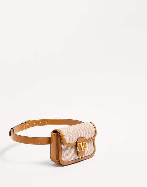 Valentino Garavani - Valentino Garavani 9to5 Canvas Belt Bag - Natural/tobacco - Woman - Belt Bags