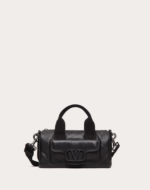 Valentino Garavani - Valentino Garavani Noir Mini-schultertasche Aus Nappaleder - Schwarz - Mann - Taschen