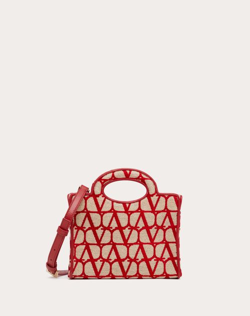 Valentino Garavani - Le Troisième Mini Shopping Bag In Toile Iconographe - Beige/red - Woman - Totes